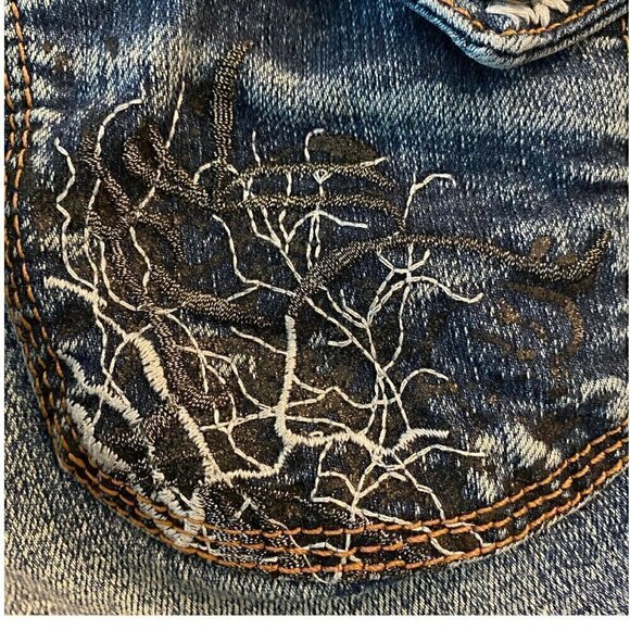 Virtual Sensuality Womens Blue Denim Shorts Sz 28W - Picture 8 of 9